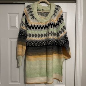 Free People OversizedMulticolor Patterned Women's Sweater